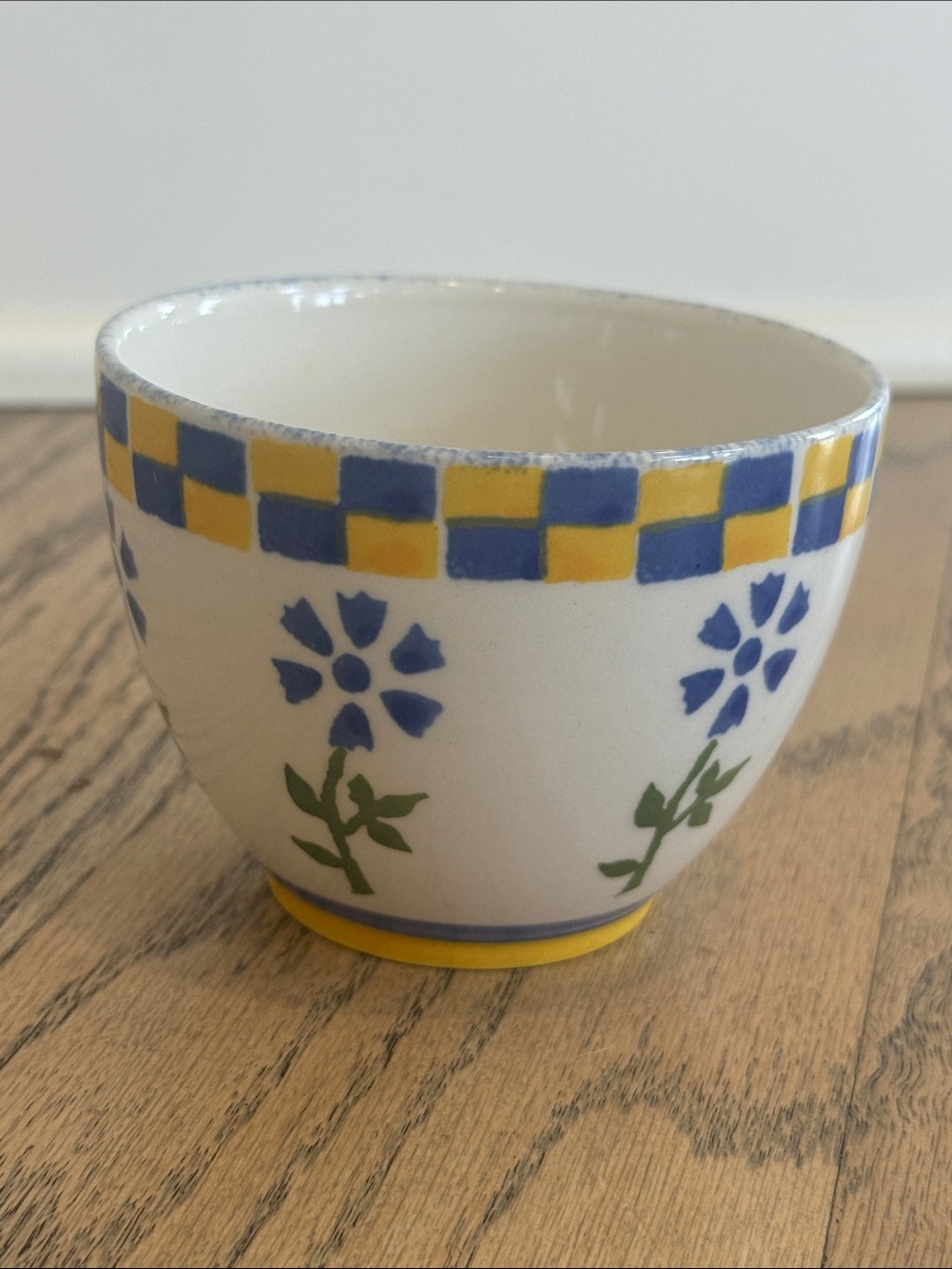 Laura Ashley Annabel Hand Decorated Blue and Yellow Ceramic Open Sugar Bowl